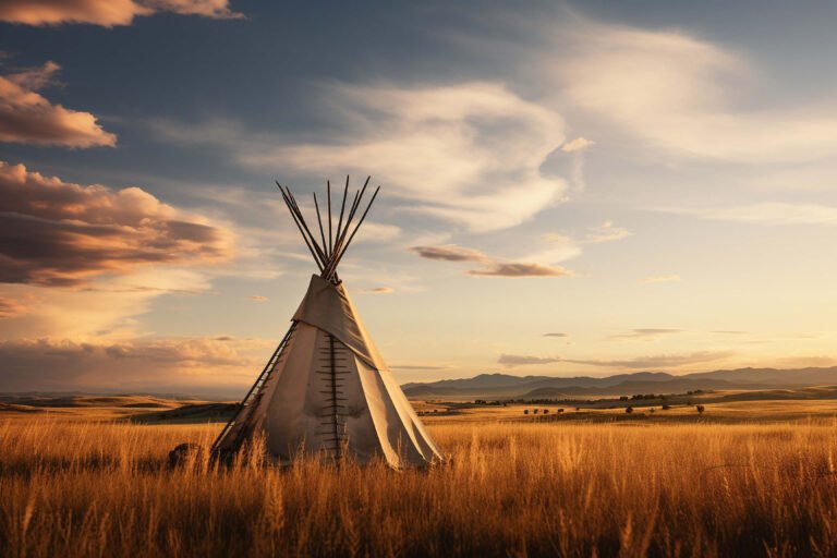Teepee in the sunset