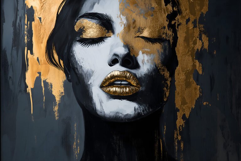 Artistic Women face gold and black